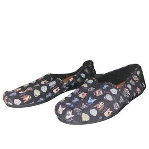 Bob’s For Dogs Womens Shoes Black 8 Dog Print Slip On Walking Loafer